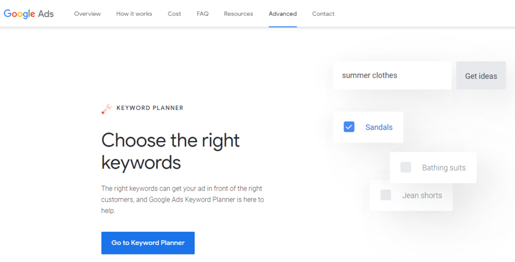 Google Keyword planner